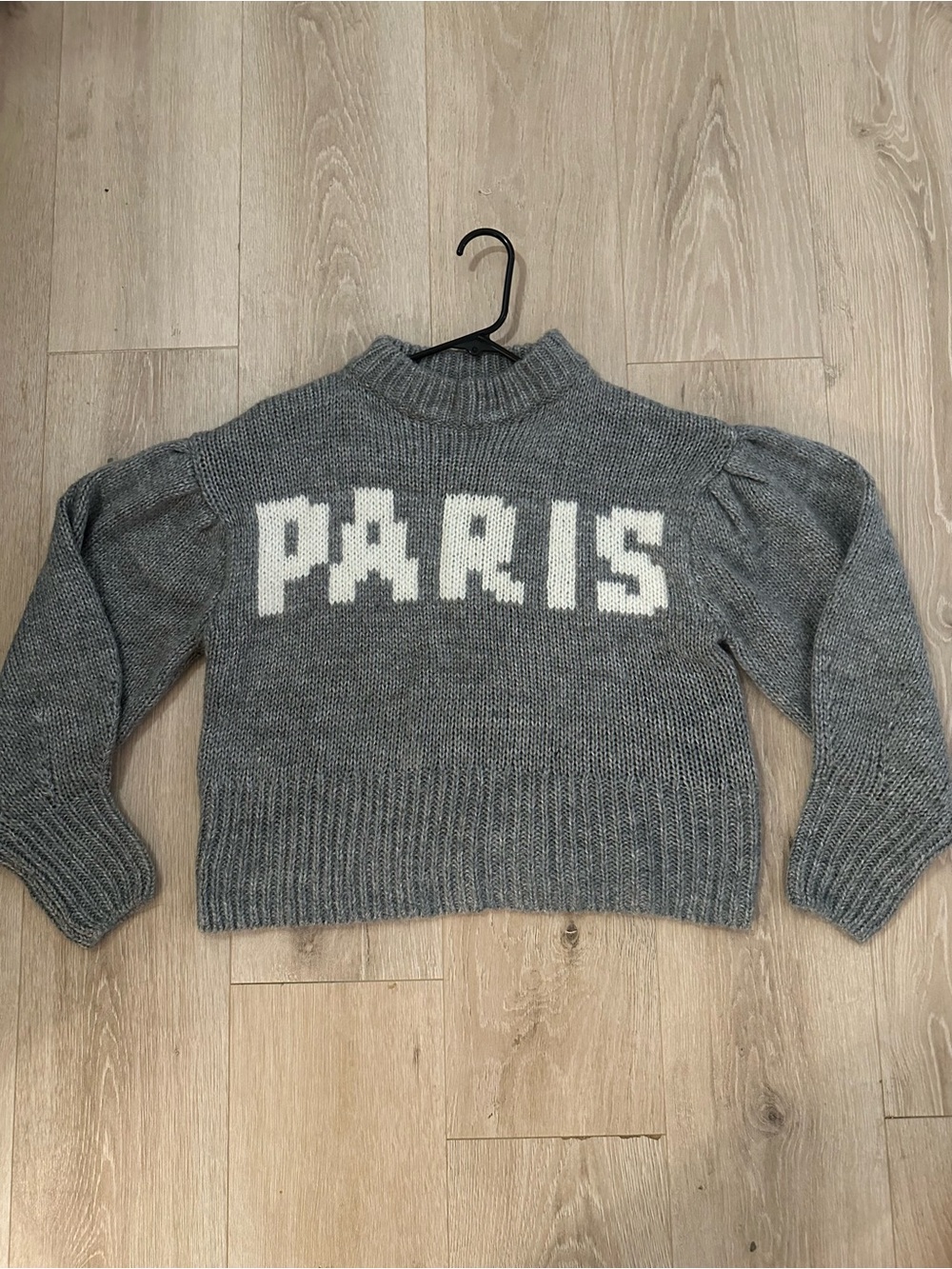 H&M Grey Sweater with White PARIS Lettering